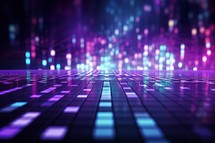 abstract technology background, glowing lines and dots. 3d render