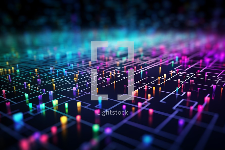 abstract technology background with circuit board. 3d rendering  illustration