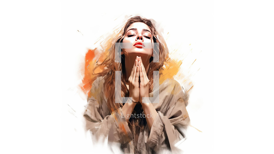Digital Painting of Women Praying