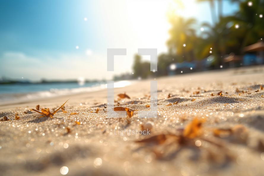 Sunny Beach with Bokeh Background