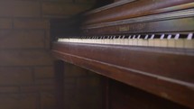 old piano in a chapel 