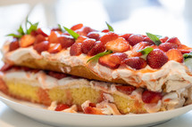 different angle of strawberry torte