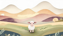 Kids Lamb Illustration 