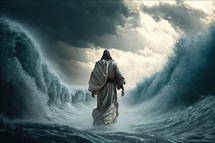 Jesus Walking on The Water Illustration