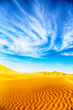 blue sky over a desert 