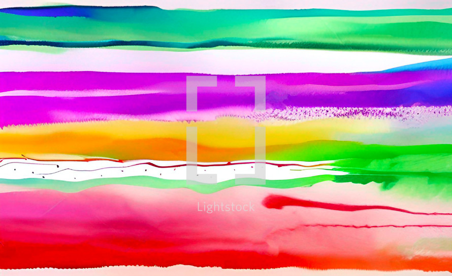 colorful horizontal bands of watercolor on white paper, created with AI input
