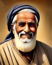 AI portrait of an elderly man smiling