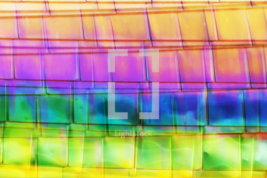 bright and vivid multiple exposure of colorful tiles