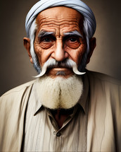 AI Portrait of an elderly man with a serious expression