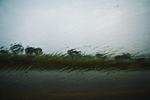 rain against a windshield 