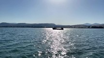 Ship sailing on the Sea of Galilee