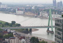 KOELN, GERMANY - CIRCA AUGUST 2019: Severinsbruecke bridge