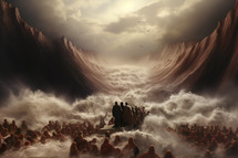 Painting of Moses Parting the Sea
