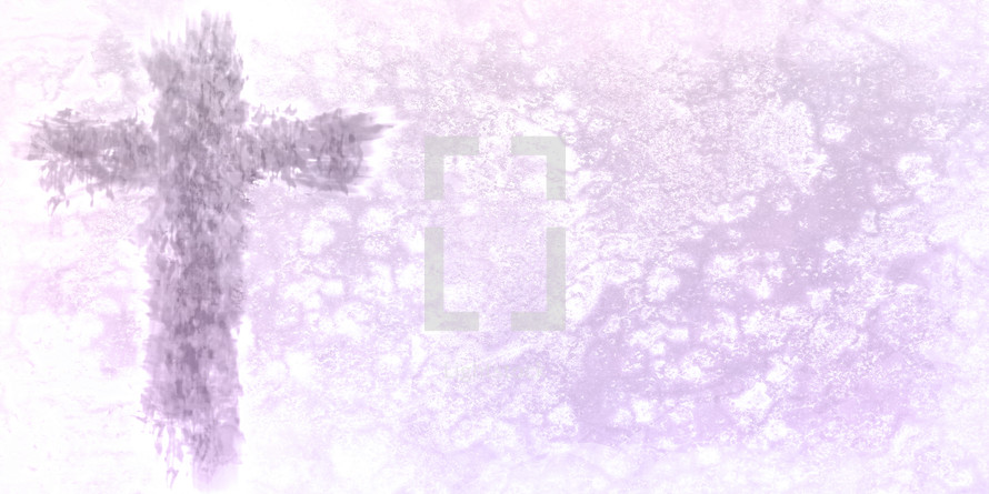 lavender and white texture and off-center cross