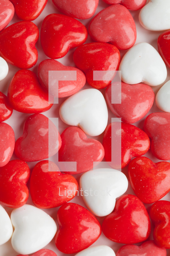 white, pink, red, heart shaped, candy
