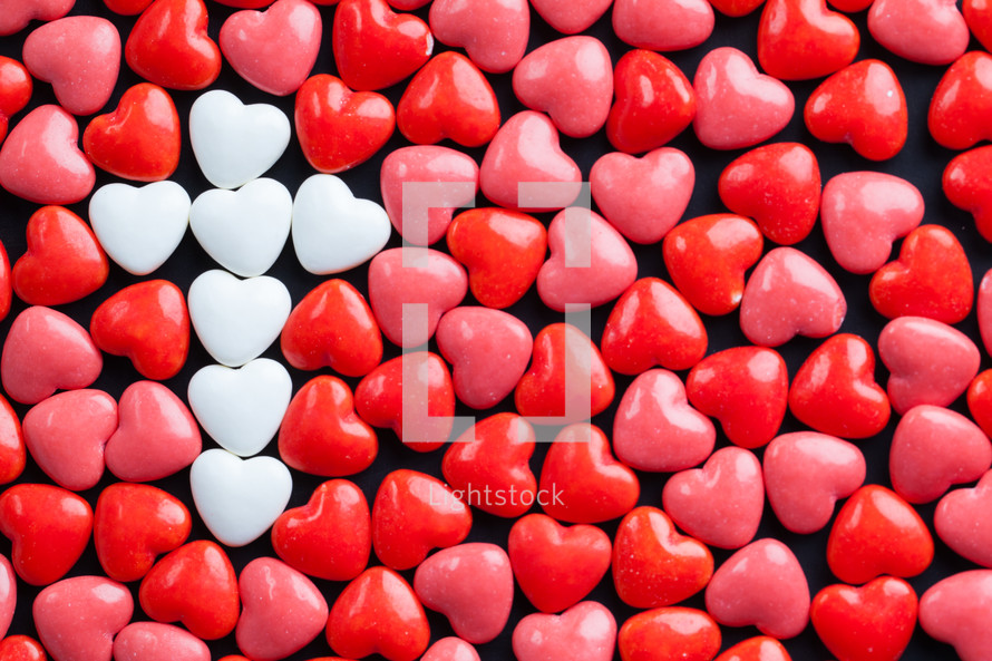 white, cross, red, heart, heart shaped, candy, Valentines day