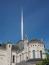 St Anne Cathedral (aka Belfast Cathedral) church spire in Belfast, UK