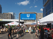 BERLIN, GERMANY - CIRCA JUNE 2016: People in Alexanderplatz square