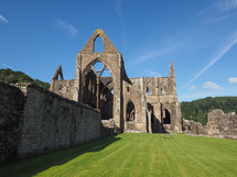 TINTERN, UK - CIRCA SEPTEMBER 2019: Tintern Abbey (Abaty Tyndyrn in Welsh) ruins