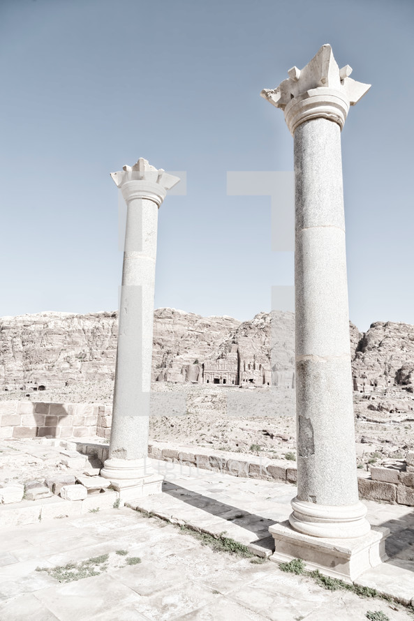 columns from ruins of a church 