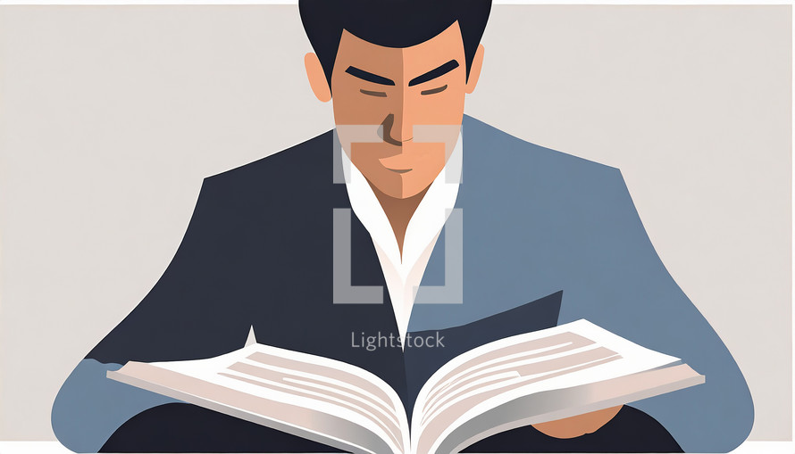 Man reading the Bible Illustration 