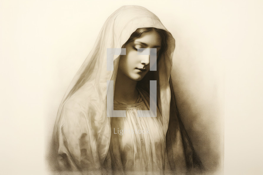 Young woman under the veil toned image