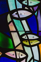 fish stained glass window 