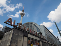 BERLIN, GERMANY - CIRCA JUNE 2016: Alexanderplatz square with Fernsehturm (meaning TV tower)