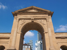 The Porta Nuova city gates in Milan Italy
