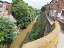 Ancient Roman City walls in Chester, UK