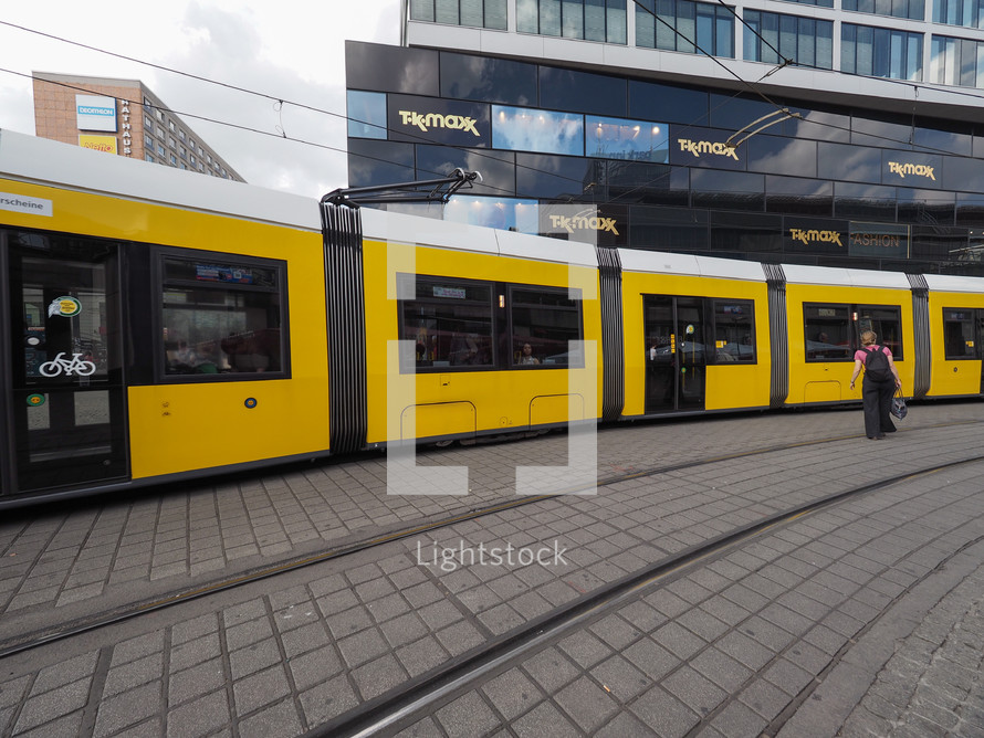 BERLIN, GERMANY - CIRCA JUNE 2016: Tramway public transport in Alexanderplatz