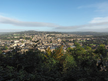 Aerial view of the city of Bath, UK