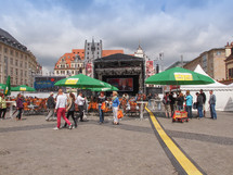 LEIPZIG, GERMANY - JUNE 14, 2014: People at the Bachfest annual summer music festival celebrating baroque musician Johann Sebastian Bach in his town