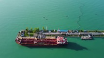 Docked oil tanker 