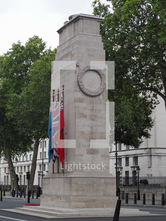 LONDON, UK - CIRCA SEPTEMBER 2019: Cenotaph war memorial to commemorate the deads of all wars