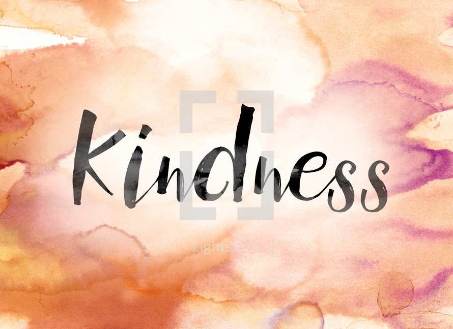 word kindness on watercolor background 