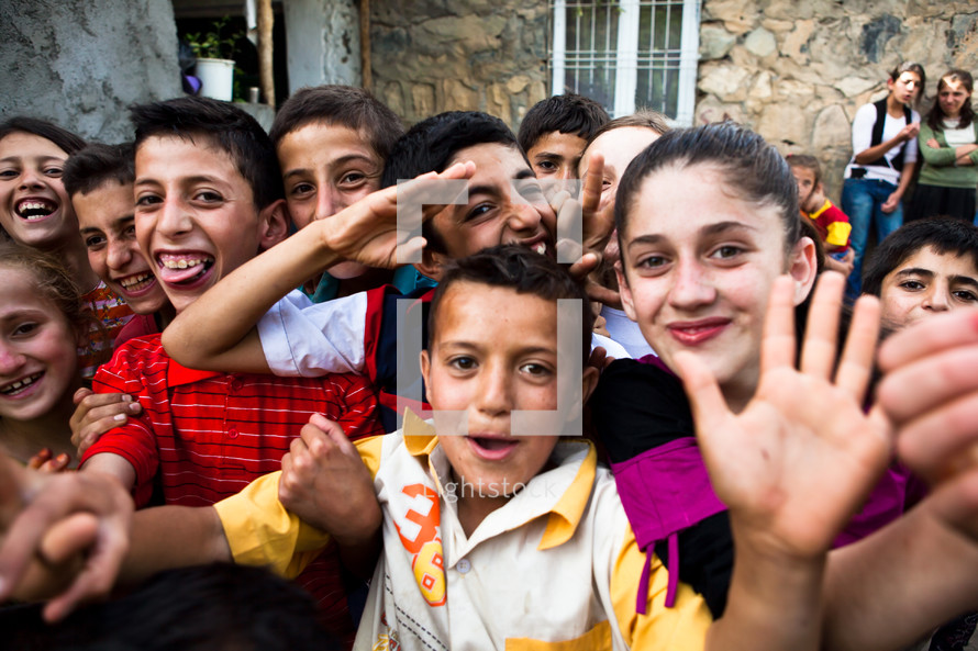 Kurdish village kids, Muslim kids, southeastern Turkey