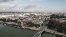 Aerial view Seville Panorama Cityscape and landmark attractions, Andalusia - Spain