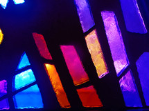 Stained glass colors purple, red, yellow, blue colors