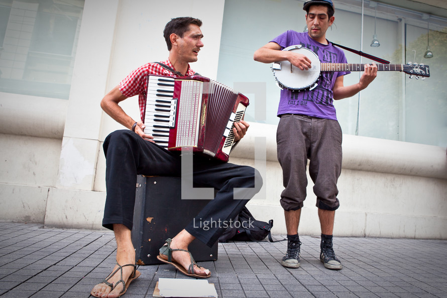 Sidewalk musicians