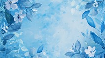 Blue Wedding Invitation Background With Flowers 