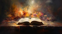 Holy Scriptures In A Oil Painting