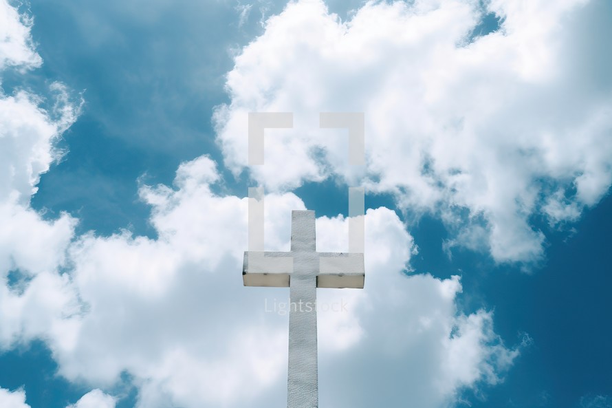 A White Cross with Blue Sky