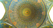 mosaic pattern on the ceiling of a dome in Iran 