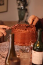 cutting the cake 