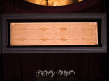 TURIN, ITALY - CIRCA JUNE 2015: The Holy Shroud of Turin exposition at Turin Cathedral - EDITORIAL USE ONLY