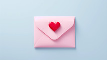 Pink envelope containing love