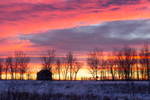 Saskatchewan winter sunset 