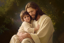 Jesus Sitting with a Little Boy