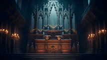 Majestic organ in a church